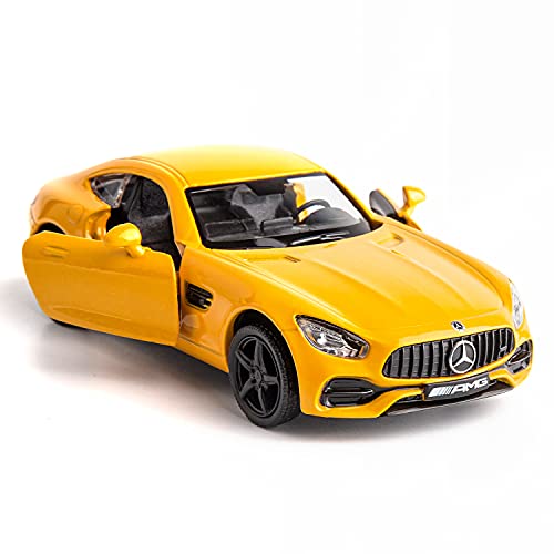 RMZ Stadt 1:36 Maßstab Druckguss Legierung Auto Modell Mercedes-Benz AMG GTS Auto Modell Spielzeug Auto Pull Back Fahrzeuge Spielzeugauto für Kleinkinder Kinder Jungen Mädchen Geschenk (gelb) von RMZ City