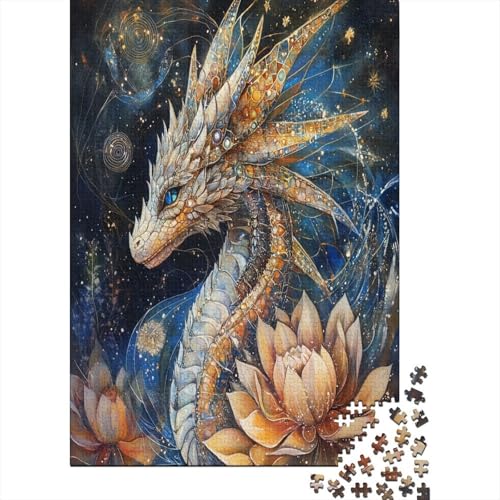 Art Dragon Holzpuzzle Erwachsene, 1000 Teile Großes Holzpuzzle Für Erwachsene Und Kinder, Anzug Klassisches Puzzle Für Kinder Ab 12 Jahren Und Erwachsene 1000pcs (75x50cm) von RNDKAUUIE