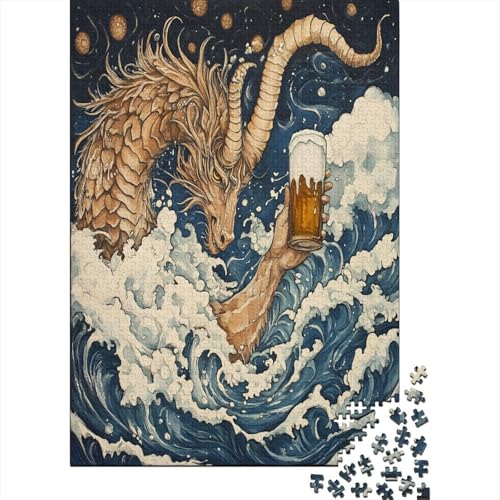 Art Dragon Holzpuzzle Erwachsene, 1000 Teile Großes Holzpuzzle Für Erwachsene Und Kinder, Anzug Klassisches Puzzle Für Kinder Ab 12 Jahren Und Erwachsene 1000pcs (75x50cm) von RNDKAUUIE