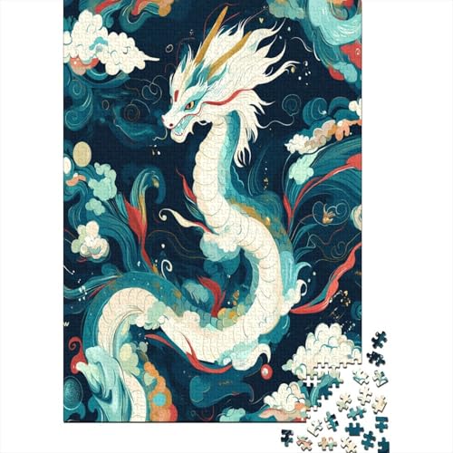 Art Dragon Puzzle 1000 Teile Erwachsener Kniffel Spaß Für Die Ganze Familie - Abwechslungsreiche 1000 Puzzleteilige Motive Puzzlespiel Erwachsene, Puzzel 1000pcs (75x50cm) von RNDKAUUIE