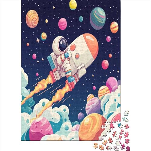 Astronauten im Weltraum Holzpuzzle Erwachsene, 1000 Teile Großes Holzpuzzle Für Erwachsene Und Kinder, Anzug Klassisches Puzzle Für Kinder Ab 12 Jahren Und Erwachsene 1000pcs (75x50cm) von RNDKAUUIE