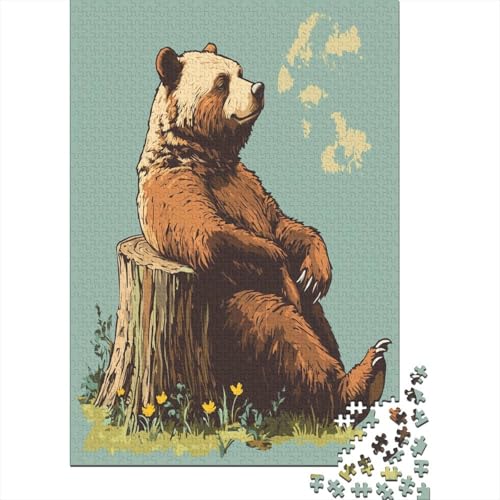 Braunbär 1000 Teile,Impossible Puzzle,Geschicklichkeitsspiel Für Die Ganze Familie, Erwachsenen Puzzlespiel Puzzel 1000pcs (75x50cm) von RNDKAUUIE