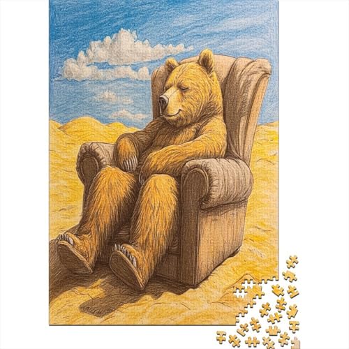 Braunbär Puzzle 1000 Teile,Puzzlespiel Für Erwachsene,Impossible Puzzle,Puzzle Geschicklichkeitsspiel Für Die Ganze Familie, Geschenke Für Männer/Frauen Erwachsenen Puzzel 1000pcs (75x50cm) von RNDKAUUIE