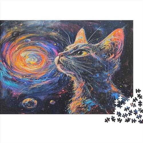 Cute Kat Puzzlespiel 1000 Teile Jigsaw Puzzle 1000 Puzzle FüR Erwachsene Kinder Senioren Erwachsenen Puzzlespiel Puzzel 1000pcs (75x50cm) von RNDKAUUIE