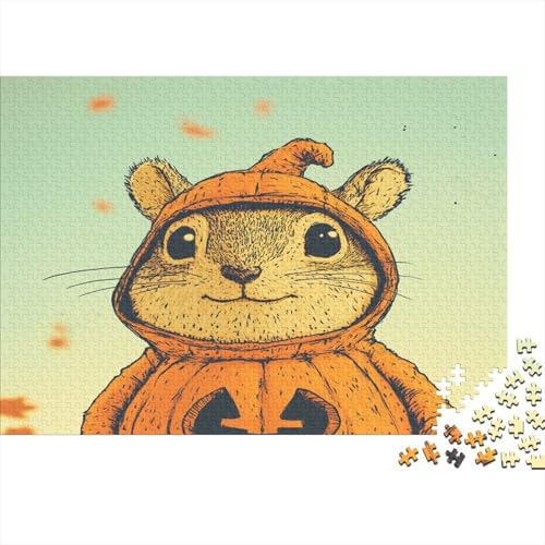 Cute Meerschweinchen 1000 Stück Puzzles Für Erwachsene Teenager Stress Abbauen Familien-Puzzlespiel Mit Poster in Voller 1000-teiliges Puzzle Lernspiel Spielzeug Geschenk 1000pcs (75x50cm) von RNDKAUUIE