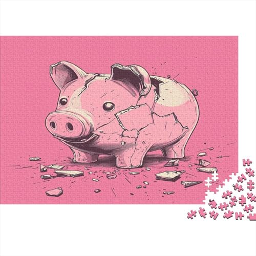 EIN Ferkel zählt Geld Puzzle 1000 Teile Erwachsener Kniffel Spaß Für Die Ganze Familie - Abwechslungsreiche 1000 Puzzleteilige Motive Puzzle Erwachsene, Puzzel 1000pcs (75x50cm) von RNDKAUUIE