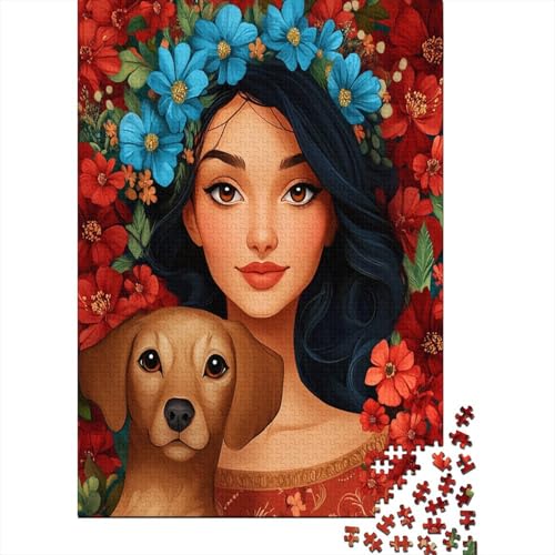 EIN schönes Mädchen Puzzle 1000 Teile,für Erwachsene, Impossible Puzzle,farbenfrohes Legespiel,Geschicklichkeitsspiel Für Die Ganze Familie,Erwachsenenpuzzle Puzzel 1000pcs (75x50cm) von RNDKAUUIE