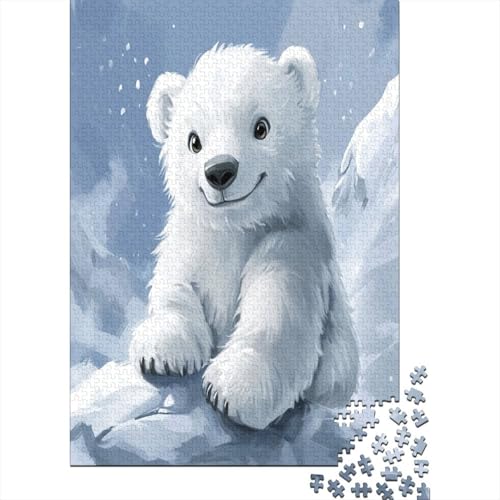 Eisbär Holzpuzzle Erwachsene, 1000 Teile Großes Holzpuzzle Für Erwachsene Und Kinder, Anzug Klassisches Puzzle Für Kinder Ab 12 Jahren Und Erwachsene 1000pcs (75x50cm) von RNDKAUUIE