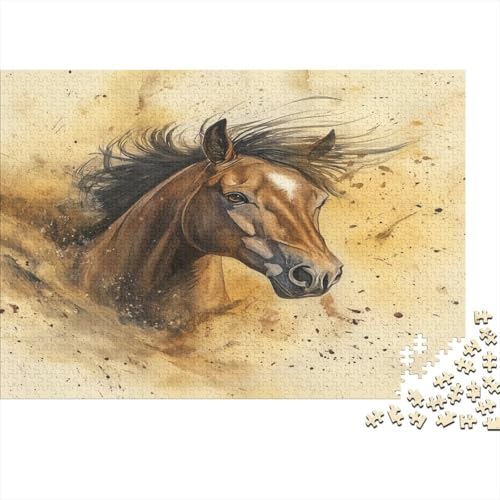 Flame Horse Holzpuzzle Erwachsene, 1000 Teile Großes Holzpuzzle Für Erwachsene Und Kinder, Anzug Klassisches Puzzle Für Kinder Ab 12 Jahren Und Erwachsene 1000pcs (75x50cm) von RNDKAUUIE