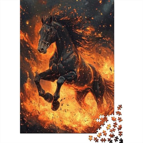 Flame Horse Puzzle 1000 Teile Erwachsener Kniffel Spaß Für Die Ganze Familie - Abwechslungsreiche 1000 Puzzleteilige Motive Puzzle Erwachsene, Puzzel 1000pcs (75x50cm) von RNDKAUUIE