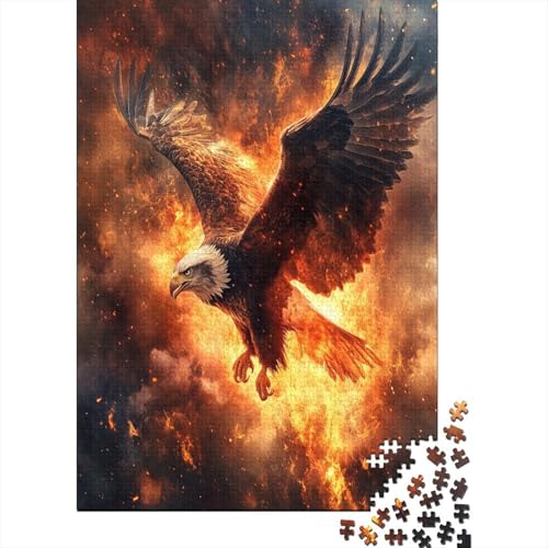 Graffiti Weißkopfseeadler 1000 Stück Puzzles Für Erwachsene Teenager Stress Abbauen Familien-Puzzlespiel Mit Poster in Voller 1000-teiliges Puzzle Lernspiel Spielzeug Geschenk 1000pcs (75x50cm) von RNDKAUUIE