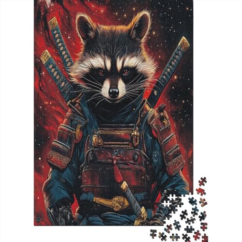 Kleiner Waschbär 1000 Stück Puzzles Für Erwachsene Teenager Stress Abbauen Familien-Puzzlespiel Mit Poster in Voller 1000-teiliges Puzzle Lernspiel Spielzeug Geschenk 1000pcs (75x50cm) von RNDKAUUIE