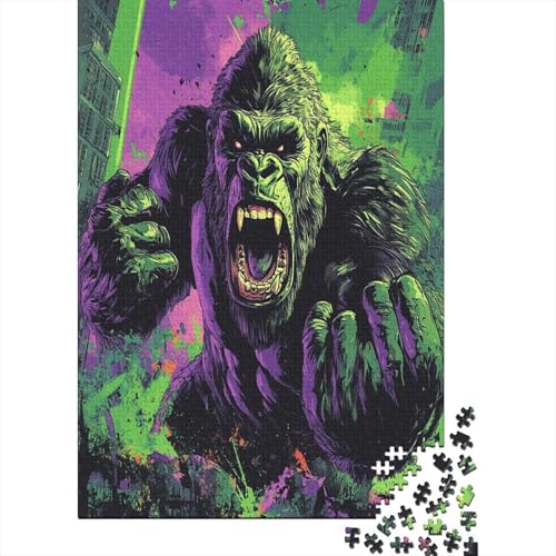 Leibwächter Gorilla 1000 Teile, Impossible Puzzle,Geschicklichkeitsspiel Für Die Ganze Familie, Erwachsenenpuzzle Ab 14 Jahren Puzzel 1000pcs (75x50cm) von RNDKAUUIE