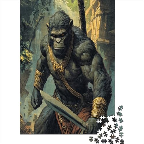 Leibwächter Gorilla Holzpuzzle Erwachsene, 1000 Teile Großes Holzpuzzle Für Erwachsene Und Kinder, Anzug Klassisches Puzzle Für Kinder Ab 12 Jahren Und Erwachsene 1000pcs (75x50cm) von RNDKAUUIE