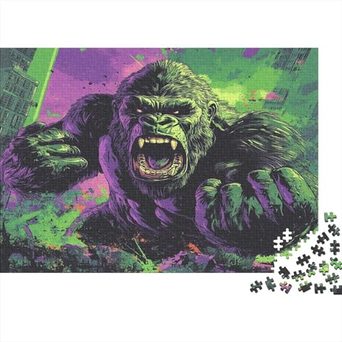 Leibwächter Gorilla Puzzle 1000 Teile Erwachsener Kniffel Spaß Für Die Ganze Familie - Abwechslungsreiche 1000 Puzzleteilige Motive Puzzlespiel Erwachsene, Puzzel 1000pcs (75x50cm) von RNDKAUUIE