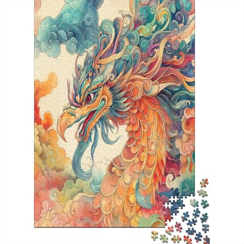 Mythische Tiere 1000 Stück Puzzles Für Erwachsene Teenager Stress Abbauen Familien-Puzzlespiel 1000-teiliges Puzzle Kinder Lernspiel Spielzeug Geschenk Puzzel 1000pcs (75x50cm) von RNDKAUUIE