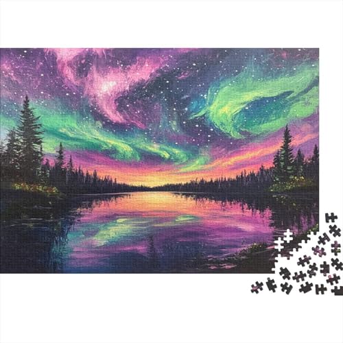 Nordlichter 1000 Stück Puzzles Für Erwachsene Teenager Stress Abbauen Familien-Puzzlespiel 1000-teiliges Puzzle Kinder Lernspiel Spielzeug Geschenk Puzzel 1000pcs (75x50cm) von RNDKAUUIE