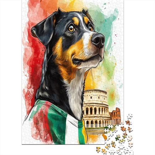 Painted Border Collie Puzzle 1000 Teile Erwachsener Kniffel Spaß Für Die Ganze Familie - Abwechslungsreiche 1000 Puzzleteilige Motive Puzzlespiel Erwachsene, Puzzel 1000pcs (75x50cm) von RNDKAUUIE