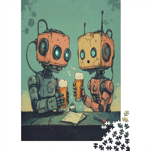 Roboter Holzpuzzle Erwachsene, 1000 Teile Großes Holzpuzzle Für Erwachsene Und Kinder, Anzug Klassisches Puzzle Für Kinder Ab 12 Jahren Und Erwachsene 1000pcs (75x50cm) von RNDKAUUIE