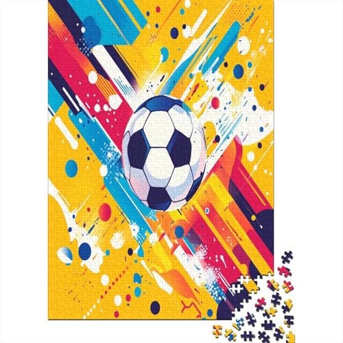 Soccerball Holzpuzzle Erwachsene, 1000 Teile Großes Holzpuzzle Für Erwachsene Und Kinder, Anzug Klassisches Puzzle Für Kinder Ab 12 Jahren Und Erwachsene 1000pcs (75x50cm) von RNDKAUUIE