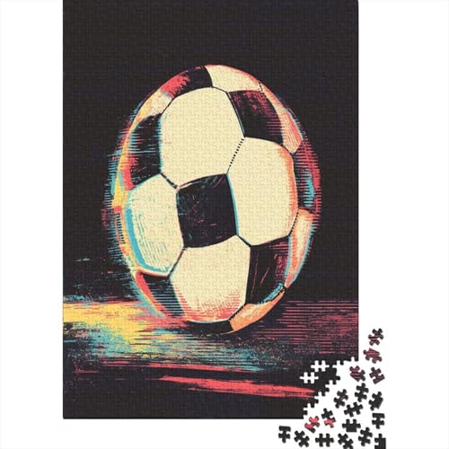 Soccerball Puzzle 1000 Teile,für Erwachsene, Impossible Puzzle,farbenfrohes Legespiel,Geschicklichkeitsspiel Für Die Ganze Familie,Erwachsenenpuzzle Puzzel 1000pcs (75x50cm) von RNDKAUUIE