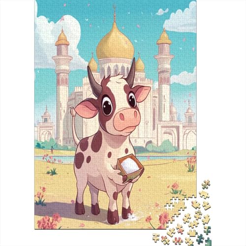 Süße kleine Kuh Puzzle 1000 Teile Erwachsener Kniffel Spaß Für Die Ganze Familie - Abwechslungsreiche 1000 Puzzleteilige Motive Puzzlespiel Erwachsene, Puzzel 1000pcs (75x50cm) von RNDKAUUIE