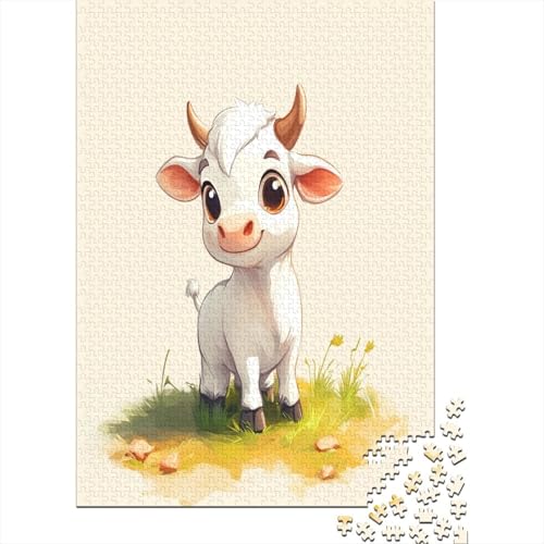 Süße kleine Kuh Puzzle 1000 Teile Puzzles Für Erwachsene Klassische Puzzles 1000 Teile Erwachsene Puzzlespiel Erwachsene 1000 Teile Erwachsenen Puzzlespiel Puzzel 1000pcs (75x50cm) von RNDKAUUIE