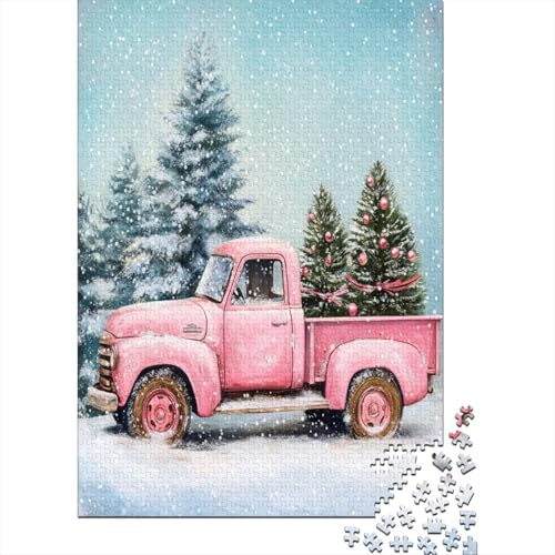 Weihnachten Red Truck Puzzle 1000 Teile,Puzzle Für Erwachsene, Impossible Puzzle,Geschicklichkeitsspiel Für Die Ganze Familie,Puzzle Farbenfrohes,Puzzle-Geschenk,Raumdekoration Puzzel 1000pcs(75x50cm) von RNDKAUUIE