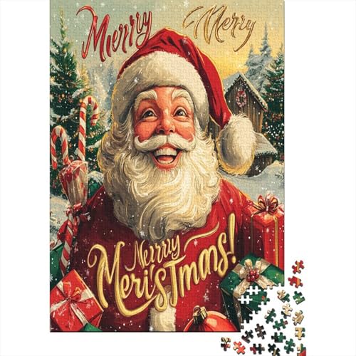 Weihnachtsmotive Holzpuzzle Erwachsene, 1000 Teile Großes Holzpuzzle Für Erwachsene Und Kinder, Anzug Klassisches Puzzle Für Kinder Ab 12 Jahren Und Erwachsene 1000pcs (75x50cm) von RNDKAUUIE