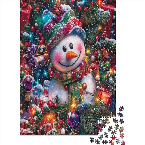 Weihnachtsschneemann 1000 Teile,Impossible Puzzle,Geschicklichkeitsspiel Für Die Ganze Familie, Erwachsenen Puzzlespiel Puzzel 1000pcs (75x50cm) von RNDKAUUIE