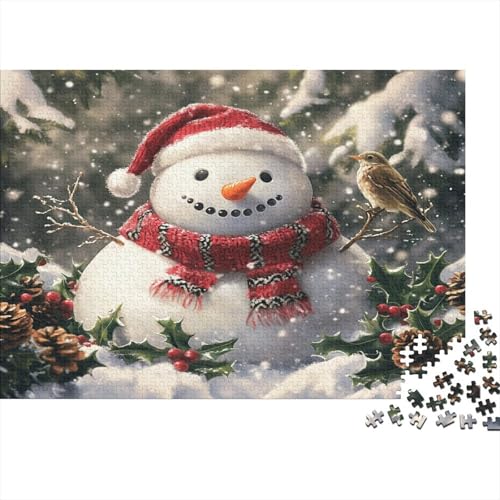 Weihnachtsschneemann Puzzle 1000 Teile,Puzzle Für Erwachsene, Impossible Puzzle,Puzzle Farbenfrohes Legespiel,Geschicklichkeitsspiel Für Die Ganze Familie Puzzel 1000pcs (75x50cm) von RNDKAUUIE