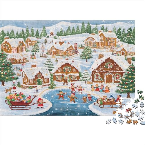 Weihnachtsstadt 1000 Teile, Impossible Puzzle,Geschicklichkeitsspiel Für Die Ganze Familie, Erwachsenenpuzzle Ab 14 Jahren Puzzel 1000pcs (75x50cm) von RNDKAUUIE