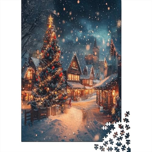 Weihnachtsstadt Holzpuzzle Erwachsene, 1000 Teile Großes Holzpuzzle Für Erwachsene Und Kinder, Anzug Klassisches Puzzle Für Kinder Ab 12 Jahren Und Erwachsene 1000pcs (75x50cm) von RNDKAUUIE