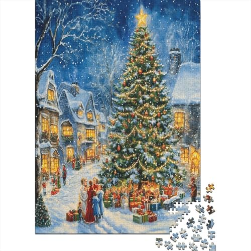 Weihnachtsstadt Puzzle 1000 Teile,Puzzle Für Erwachsene, Impossible Puzzle, Geschicklichkeitsspiel Für Die Ganze Familie,Puzzle Legespiel- Erwachsenenpuzzle Puzzel 1000pcs (75x50cm) von RNDKAUUIE