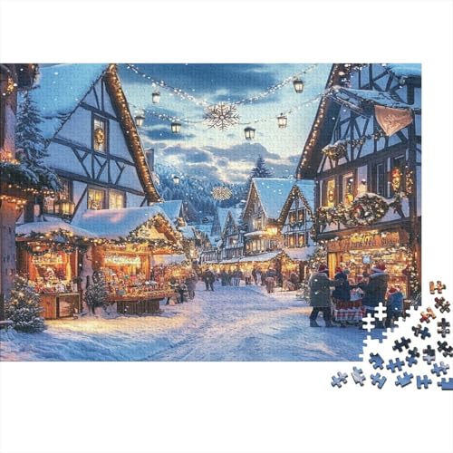 Weihnachtsstadt Puzzlespiel 1000 Teile Puzzles Für Erwachsene Lernspiel Herausforderung Spielzeug 1000 Teile Puzzles Für Erwachsene Kinder Erwachsenen Puzzlespiel Puzzel 1000pcs (75x50cm) von RNDKAUUIE