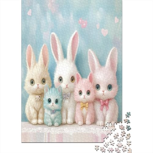 Weißes Kaninchen Puzzle 1000 Teile Erwachsener Kniffel Spaß Für Die Ganze Familie - Abwechslungsreiche 1000 Puzzleteilige Motive Puzzlespiel Erwachsene, Puzzel 1000pcs (75x50cm) von RNDKAUUIE