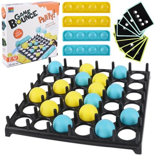 RNHDLY Bouncing Ball Tischspiel, Bounce Off Game, Bounce Off Game Desktop Hüpfball mit 16 Bällen, Jumping Ball Tabletop Ping Pong Spielballspiel für Kinder, Familie und Party von RNHDLY