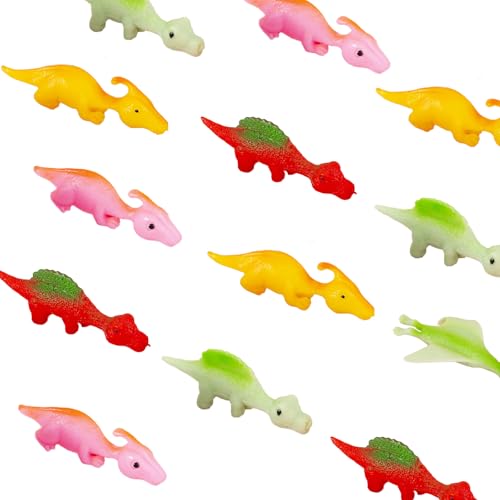 20 Zufällig Gefärbte Projektil-Dinosaurier, Slingshot Dinosaur Finger Toys, Zufällig Dinosaurierformen,Spielzeug, Dinosaurier Party Geschenke Geeignet Für Kinder, Jungen Und Mädchen von RNXSIB