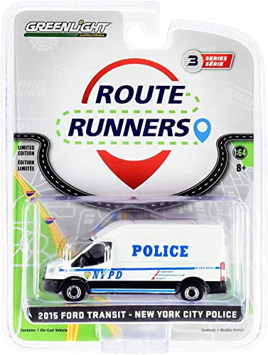 ROAD2RACEMODELS 1/64 Greenlight 2015 Ford Transit LWB Hochdach - NYPD NYC Polizei-Routenschienen von Zewool