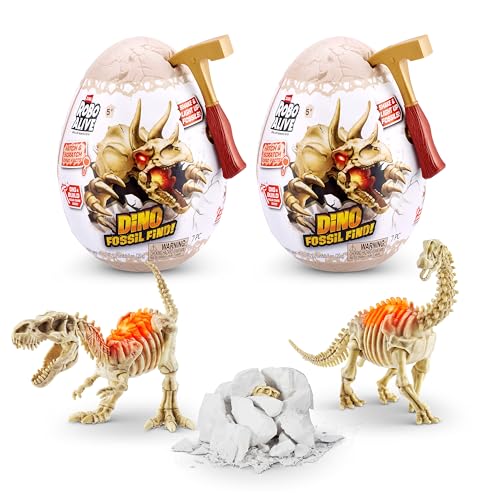 ROBO ALIVE Mini Dino Fossil Find (2er-Pack, T-Rex & Brontosaurus) von ROBO ALIVE