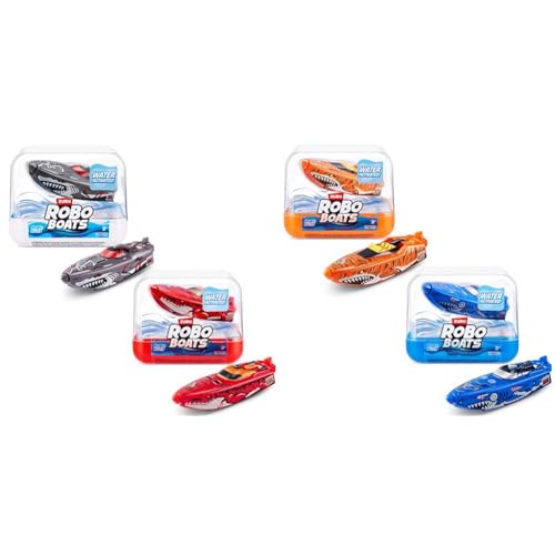 ROBO ALIVE ZURU Robo Boats, White Shark & Dino Shark Boat, 2 Pack, (Amazon Exclusive) & ZURU Robo Boats, Tiger Shark & Robo Shark Boat, 2 Pack, (Amazon Exclusive) von ROBO ALIVE