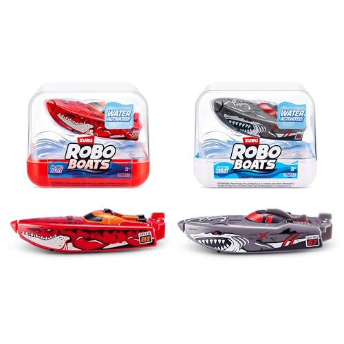 ROBO ALIVE ZURU Robo Boats, White Shark & Dino Shark Boat, 2 Pack, (Amazon Exclusive) von ROBO ALIVE