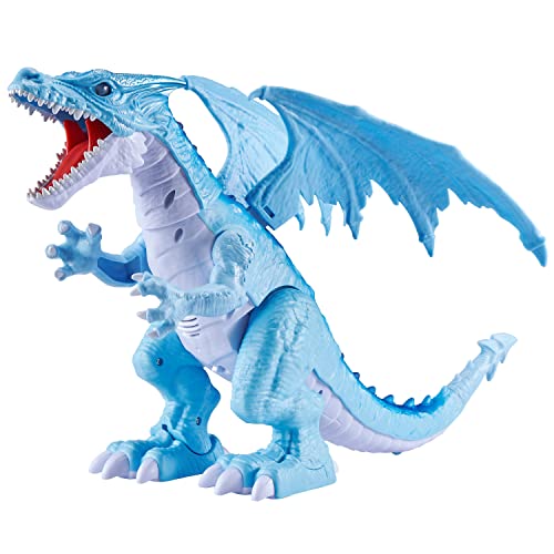 Robo Alive Eisspeiender brüllender Drache Roboterspielzeug, Elektronisches Drachenspielzeug, (Blauer Drache) von ROBO ALIVE