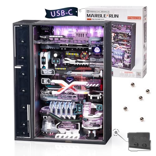 ROBOTIME 3D Puzzle Bausatz Kinder: Murmelbahn Modellbausatz Basteln 3D-Puzzles Kugelbahn Technische DIY Modell Technik Bausatz Bahn mit Elektrische LED für Jugendliche Erwachsene Zukunft Stadt MR02S ROBOTIME 3D Puzzle Bausatz Kinder: Murmelbahn Modellbausatz Basteln 3D-Puzzles Kugelbahn Technische DIY Modell Technik Bausatz Bahn mit Elektrische LED für Jugendliche Erwachsene Zukunft Stadt MR02S von ROBOTIME