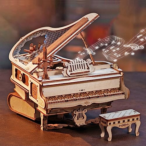 ROBOTIME 3D Puzzle Holz Magic Piano Spieluhr, Modellbausatz für Erwachsene zu Bauen, Getriebe Holzpuzzle Gebäude Handwerk Kits ROBOTIME 3D Puzzle Holz Magic Piano Spieluhr, Modellbausatz für Erwachsene zu Bauen, Getriebe Holzpuzzle Gebäude Handwerk Kits von ROBOTIME