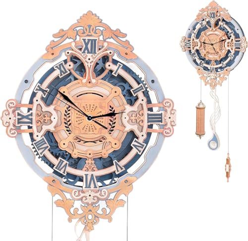 ROBOTIME 3D Puzzle Wanduhr, Holz modellbausätze für Erwachsene, Mechanische Modellbau-Bausätze, Schöne Heimdekoration Geschenk zum Muttertag ROBOTIME 3D Puzzle Wanduhr, Holz modellbausätze für Erwachsene, Mechanische Modellbau-Bausätze, Schöne Heimdekoration Geschenk zum Muttertag von ROBOTIME