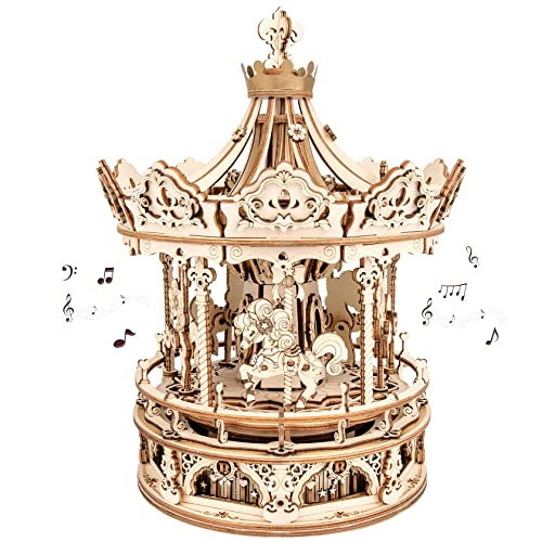 Robotime 3D Puzzle Holz Karussell, Laser-Cut Modellbausatz für Erwachsene, DIY Geschenk für Weihnachten & Geburtstag Geschenk Robotime 3D Puzzle Holz Karussell, Laser-Cut Modellbausatz für Erwachsene, DIY Geschenk für Weihnachten & Geburtstag Geschenk von ROBOTIME