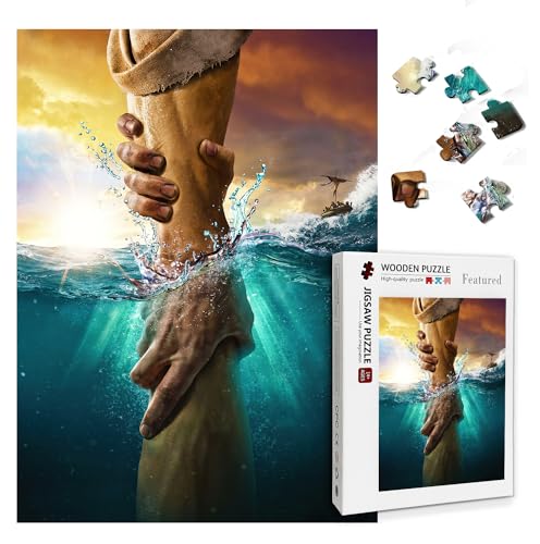 Christliche Puzzles für Erwachsene Holzpuzzle 1000 Teile Hand Gottes Jesus Religiöse Puzzles Geschenke Christian Clearance Puzzle Religiöse Wanddekoration von ROCGFSO