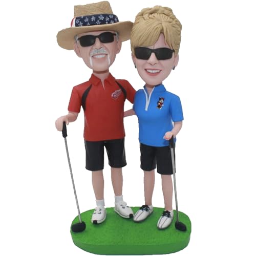 RODMAIE Wackelkopf-Figur, individuelle Puppe, Wackelkopf-Figuren, handgefertigt, personalisierbar, Geschenk für Mann, Vater, der Golf spielt, benutzerdefinierter Wackelkopf (2), NWW24022703A von RODMAIE