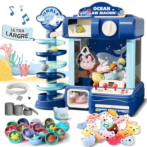 ROHSCE Große Claw Machine für Kinder und Erwachsene mit Prizes, verstellbarem Sound & Licht, 2 Power-Modi, Candy Mini Verkaufsmaschinen von ROHSCE